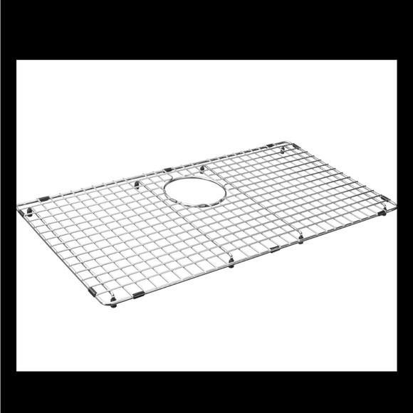 Serene Valley Sink Bottom Grid 27-9/16" x 14-9/16" Rear Drain with Corner Radius - Picture 3 of 10